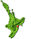 New Zealand map showing Napier